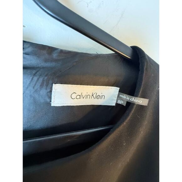Calvin Klein Little Black Dress belted zip back fully lined size 8 - Picture 7 of 8